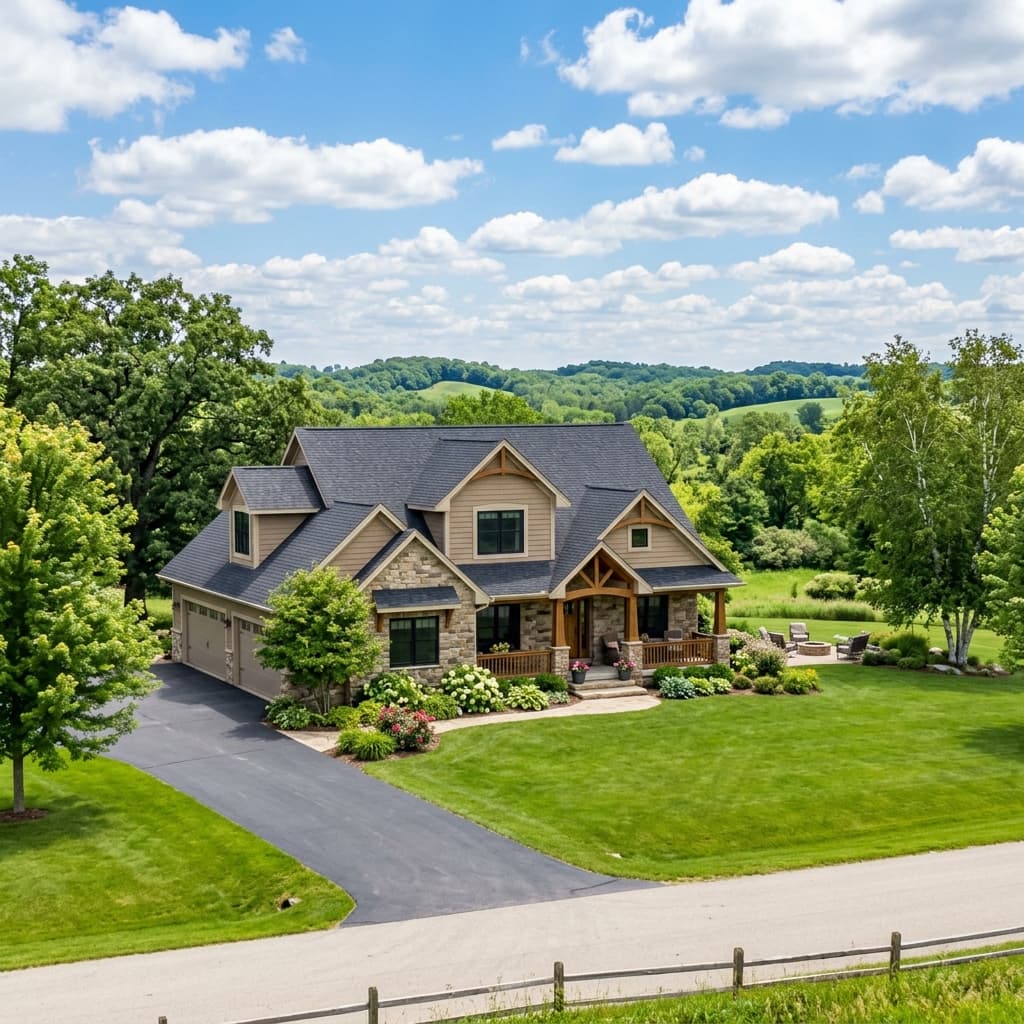 Wisconsin farmland and suburban home — eligible for WHEDA home loan Wisconsin farmland and suburban home — eligible for WHEDA home loan
